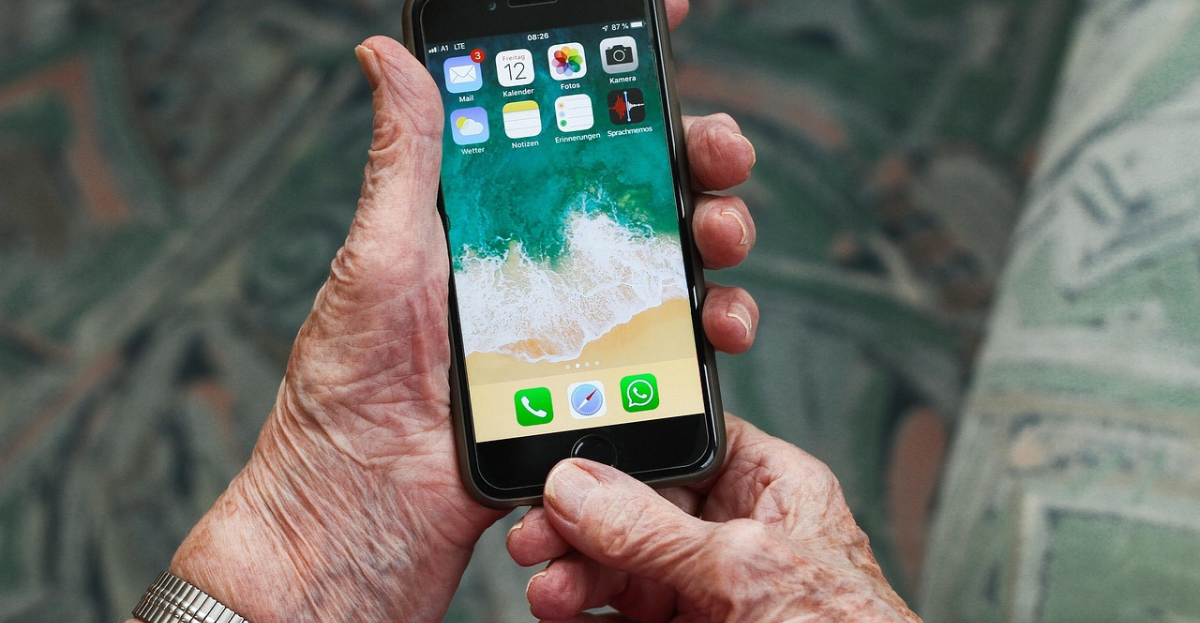 person holding a mobile phone